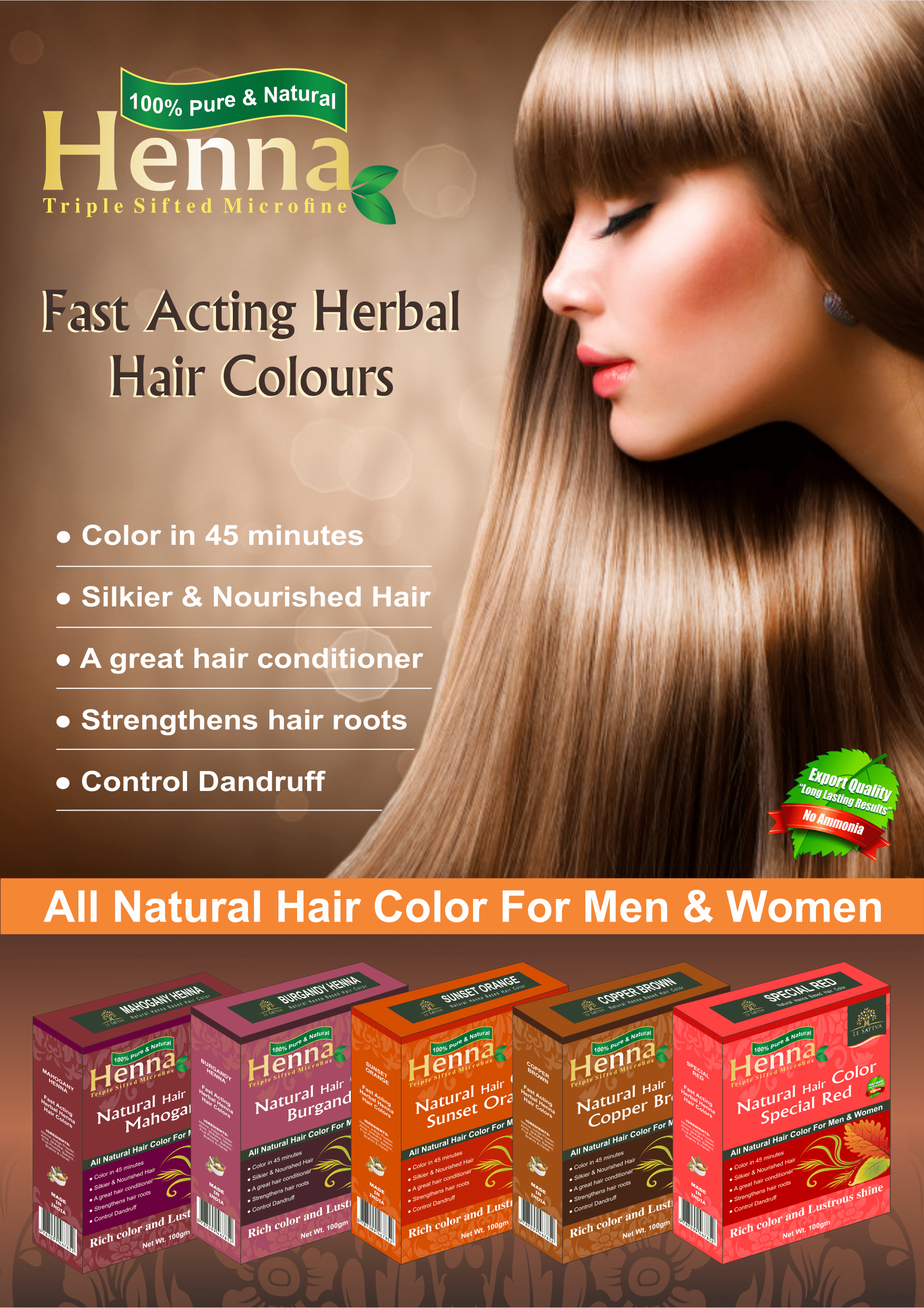Fast acting hair color banner